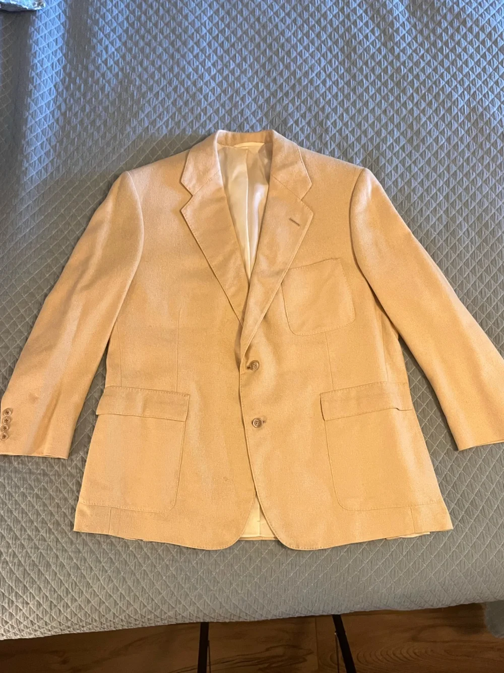 Miller Brothers with Loro Piana Custom Light Beige Cream Two-Button Sport Coat